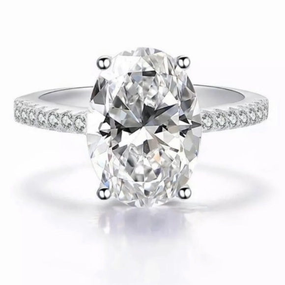 Brilliant Diamond Sterling Silver Ring